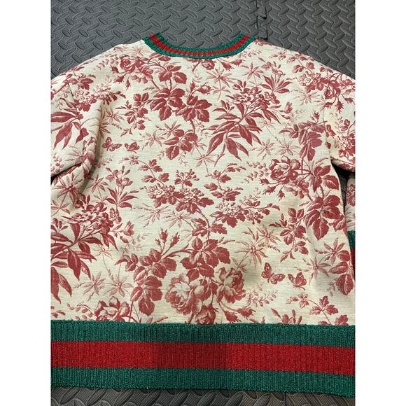 Gucci floral print green red ribbed collar cuff neoprene scuba knit size xs - Picture 4 of 10